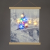 Battery Operated LED Hanging Canvas Christmas Bridge 40cm x 47cm