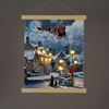 Battery Operated LED hanging Canvas Street Light 40cm x 47cm