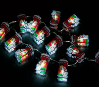 Battery Operated Set of 20 Small Post Box Christmas Lights: 20 Ice White LEDs