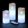 Battery Operated Set of 3 Colour Changing Candles with Remote Control