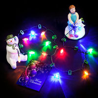 Battery Operated Snowman,  Billy & Snowdog Card holder with LEDs