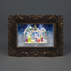 B/O 21cm Water filled Picture Frame with Glitter,  with a Nativity Scene