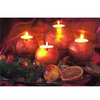 Candle Wall Print with 4 Battery Operated Warm White LEDs