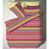 Catherine Lansfield Bright Stripe Single Bed Cotton Rich Quilt Set Bright