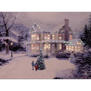 Christmas Eve in the Country Illuminated Wall Canvas