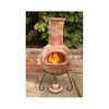 Colima Rustic Red Clay Chimenea with Metal Stand - Large