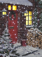 Fibre Optic & LED Winter Logs Canvas by Richard Macneil 40cm x 30cm