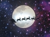 Fibre Optic LED Santa In Sleigh Across Moon Cavnas 40cm x 30cm