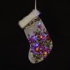 Fibre Optic Poinsettia Stocking with Twinkling LEDs