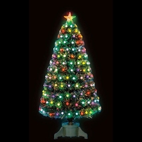 Frosted Bauble Fibre Optic Christmas Tree with slow colour change LEDs