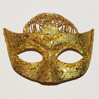 Gold Mardi Gras Mask Tree Decoration