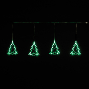 Indoor Curtain Light with 4 Green LED Trees