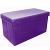 Large Aubergine Foldable Ottoman Storage Pouffe