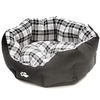 Large Black & White Tartan Cosy Pet Bed for Dogs/Cats