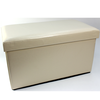 Large Cream Foldable Ottoman Storage Pouffe