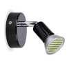 Modern Daylight LED Single Spotlight in Gloss Black and Chrome