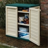 Outdoor Double Door Green & Cream Storage Cabinet with 2 Shelves