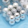 Pack of 18 x 40mm Silver Glass Baubles