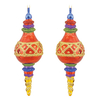 Pack of 2 Multi Coloured Finial Tree Decorations