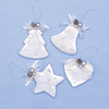 Pack of 4 White Satin Tree Decorations