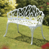Perth 95cm White Cast Aluminium Bench