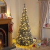 Pre-Lit Flock Holly Pop-Up Christmas Tree