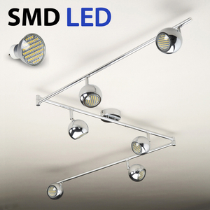 Retro Six Way Adjustable LED Ceiling Spotlight in Chrome
