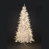 Retro White Tinsel Pre-Lit Christmas Tree