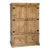 Santa Fe 2 Door,  2 Drawer Wide Pine Wardrobe