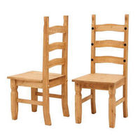 Set of 2 Aztec Corona Mexican Pine Chairs