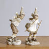Set of 2 Ceramic Skiing Children Ornaments