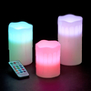 Set of 3 Dripping Candles Ivory / 18 Functions Remote