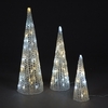 Set of 3 Pyramids With 60 Ice White & Warm White Flashing LEDs
