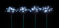 Set of 4 Branch Garden Stakes with Ice White LEDs