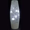Silver Glittered "Winter Blues" Illuminated Slim Cylindrical Vase