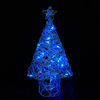 Silver Rattan Christmas Cone Tree with 20 Blue LED Lights