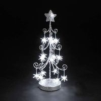 Silver Wire Christmas Tree with White Led