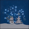 Smiling Snowman Illuminated Wall Canvas 20x20cm