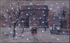 Snow in Washington Square Illuminated Wall Canvas 40x30cm