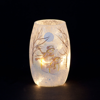 Snowmen in the Woods Illuminated Vase