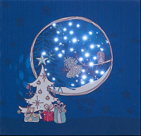Starry Bauble Illuminated Wall Canvas 20x20cm