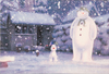 The Snowman & The Snowdog "In the Garden" Illuminated Canvas 15cm x 10cm