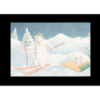The Snowman & The Snowdog "Skiing & Sledging" Illuminated Canvas
