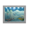 The Snowman and The Snowdog Sledding Illuminated Framed Canvas 23cm x 18cm