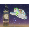 The Snowman,  Billy and Snowdog Fly Round Big Ben 50cm/20in Illuminated Wall Canvas