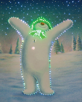 The Snowman Coming to Life Illuminated Wall Canvas 30cm x 40cm