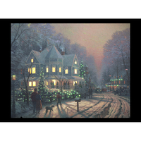 Thomas Kinkade "A Holiday Gathering" Illuminated Canvas