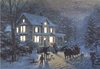 Thomas Kinkade "Home for the Holidays" Illuminated Canvas 70cm x 50cm