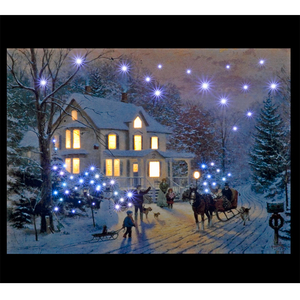 Thomas Kinkade "Home for the Holidays" Illuminated Wall Canvas