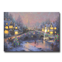 Thomas Kinkade "Spirit Of Christmas" Illuminated Canvas